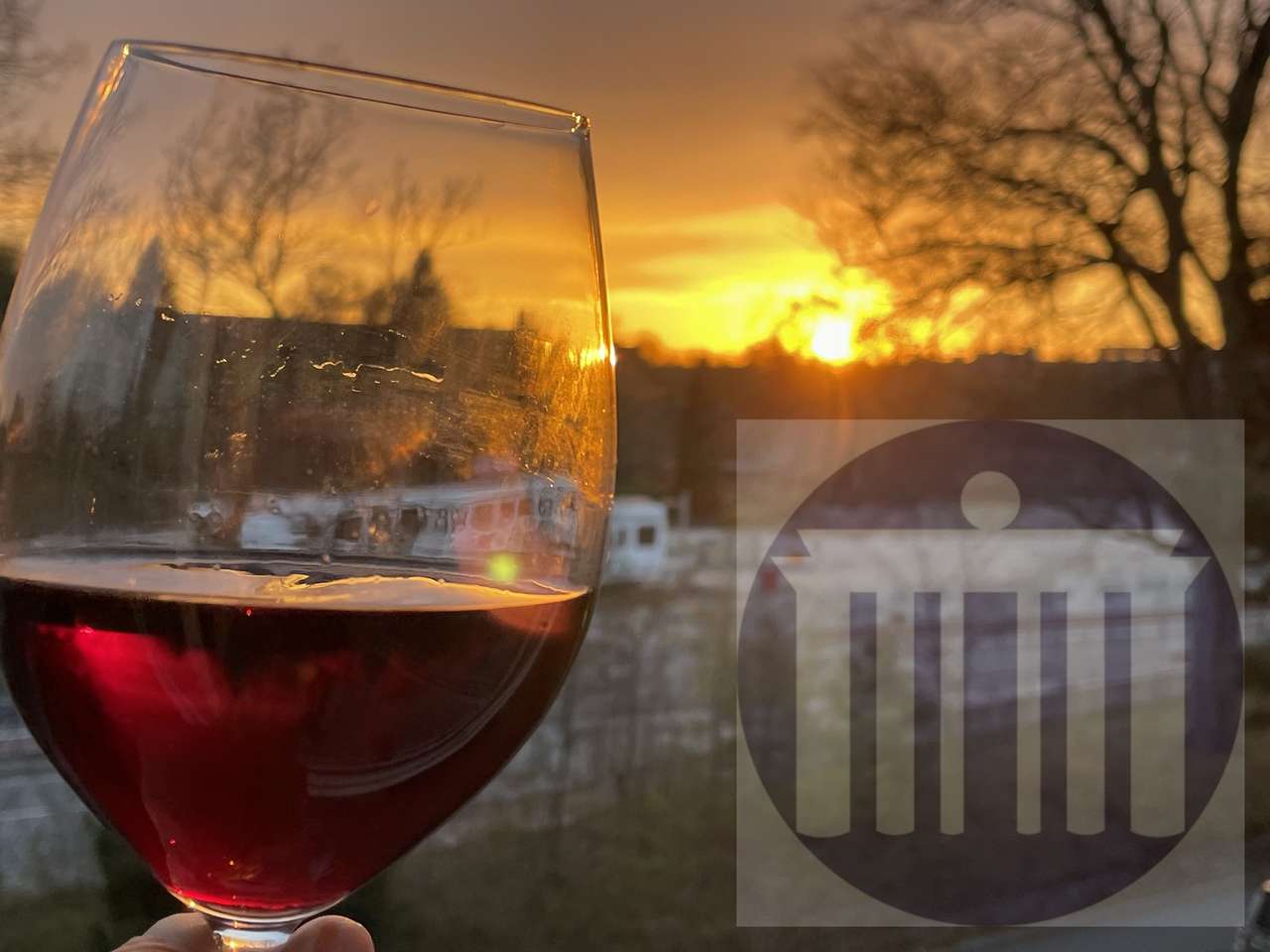 Sonnenuntergang beim Wein